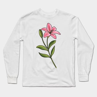 Pink Lily Long Sleeve T-Shirt